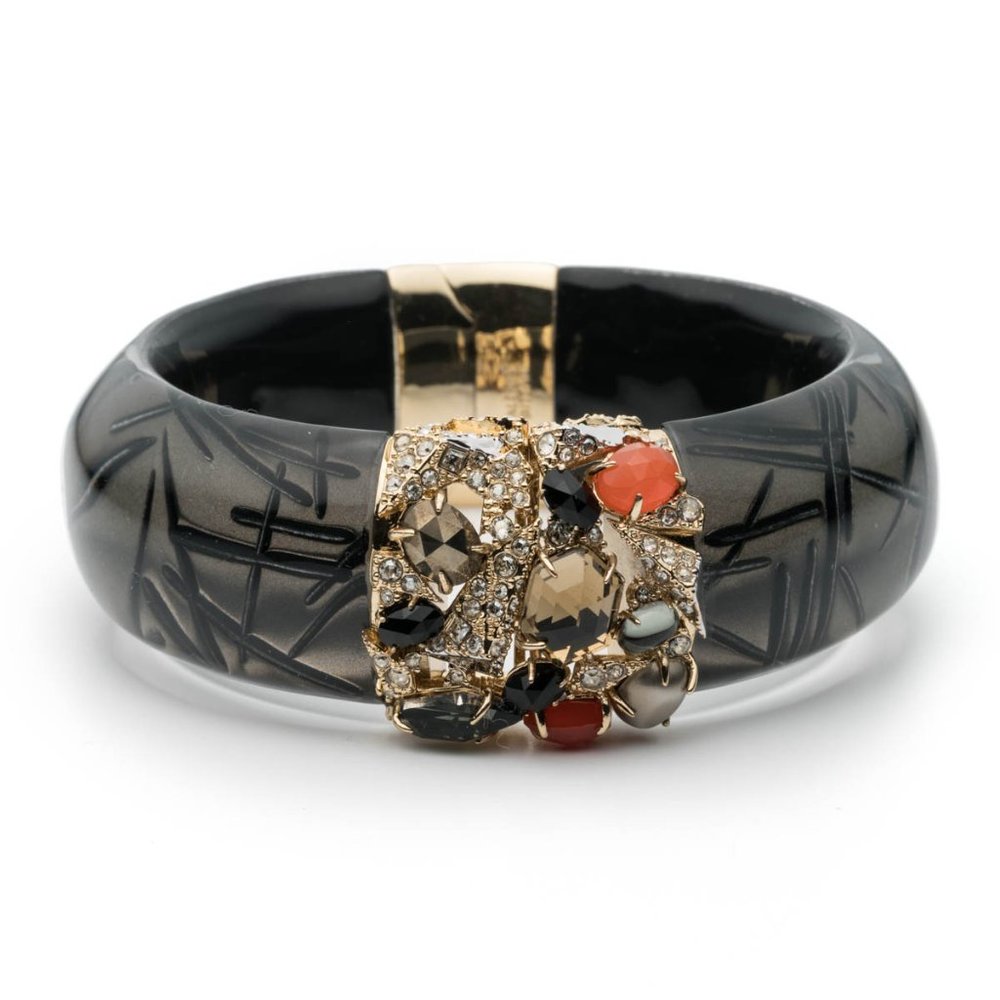 Crystal Crested Hinged Bracelet